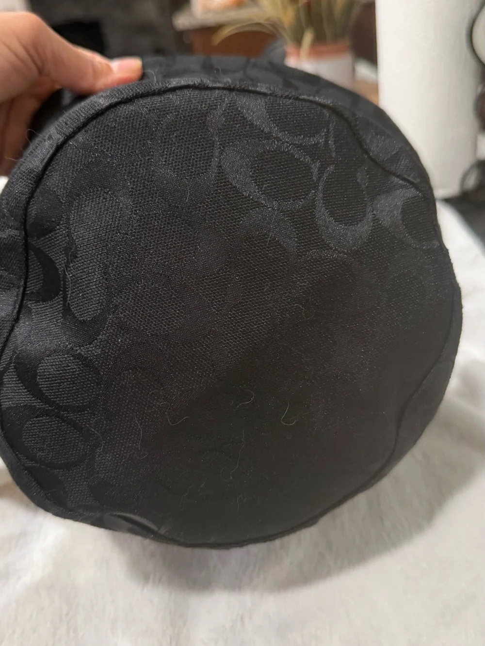 Coach Black Signature Jacquard Bucket Hat